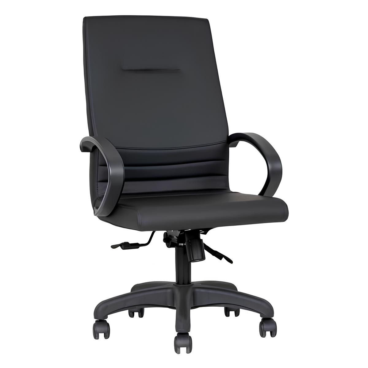 Bürostuhl Eleganter Drehstuhl in Schwarz aus Kunstleder mit höhenverstellbar