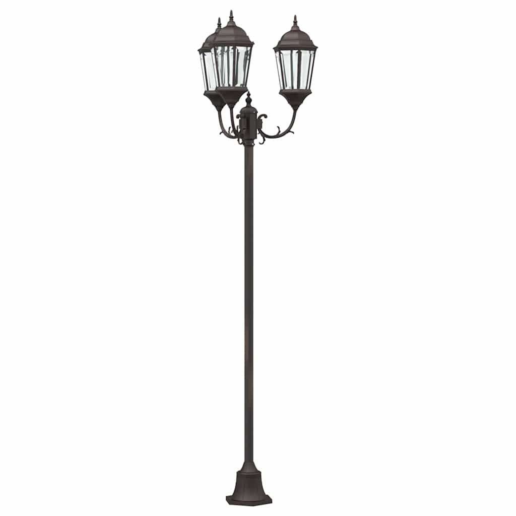 vidaXL Außen-Stehlampe Garten-Licht Bronze 57 x 49 x 241 cm Aluminium und Glas