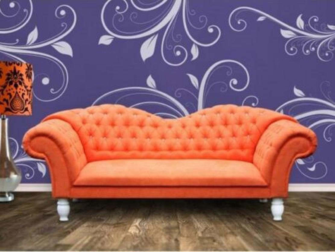 JVmoebel Chesterfield-Sofa, Chesterfield Sofa Polster Couchen Big Klassische Designer CUPIDOIII Orange Couch Sofas