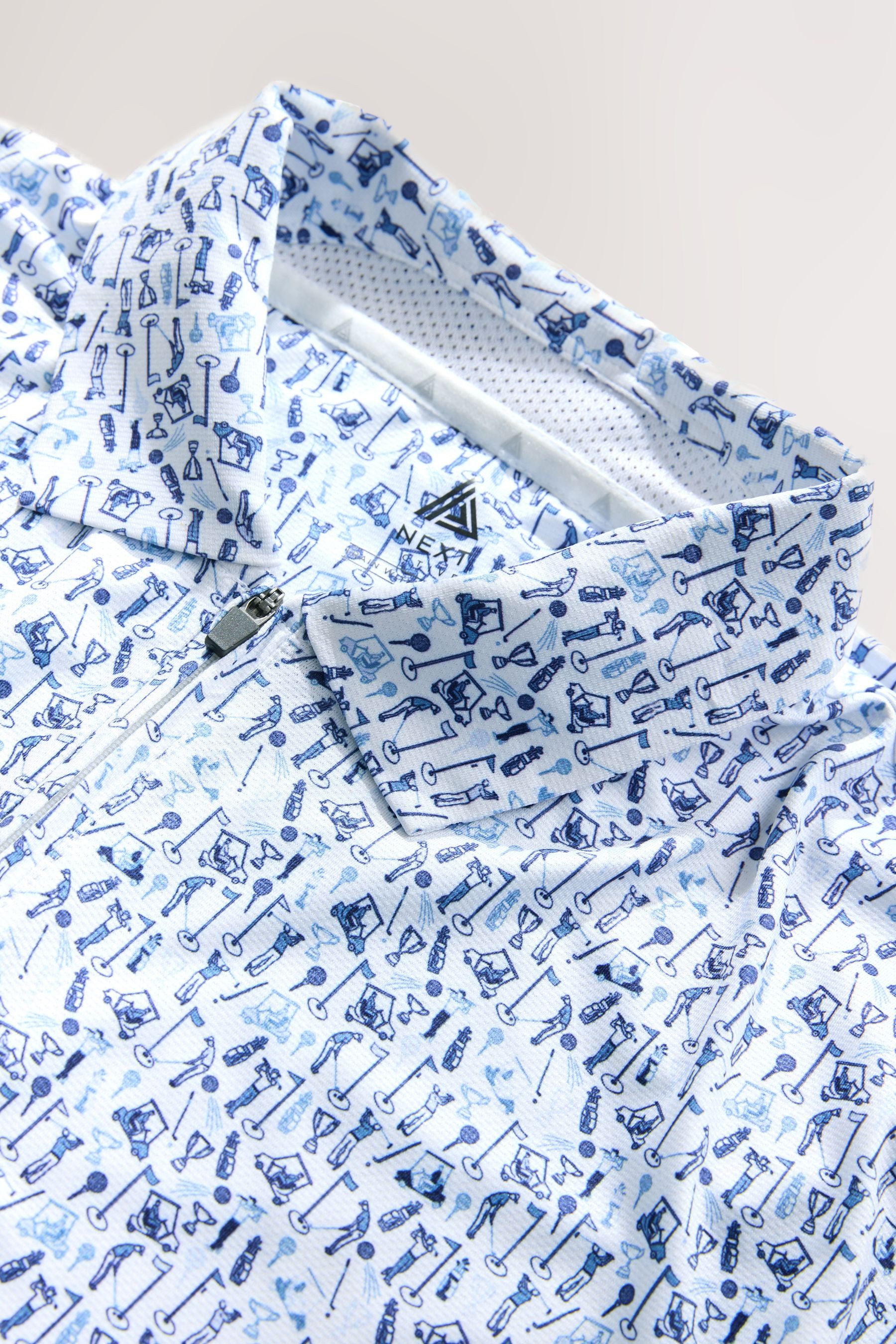 Next Poloshirt Active Golf Poloshirt mit geometrischem Print (1-tlg)