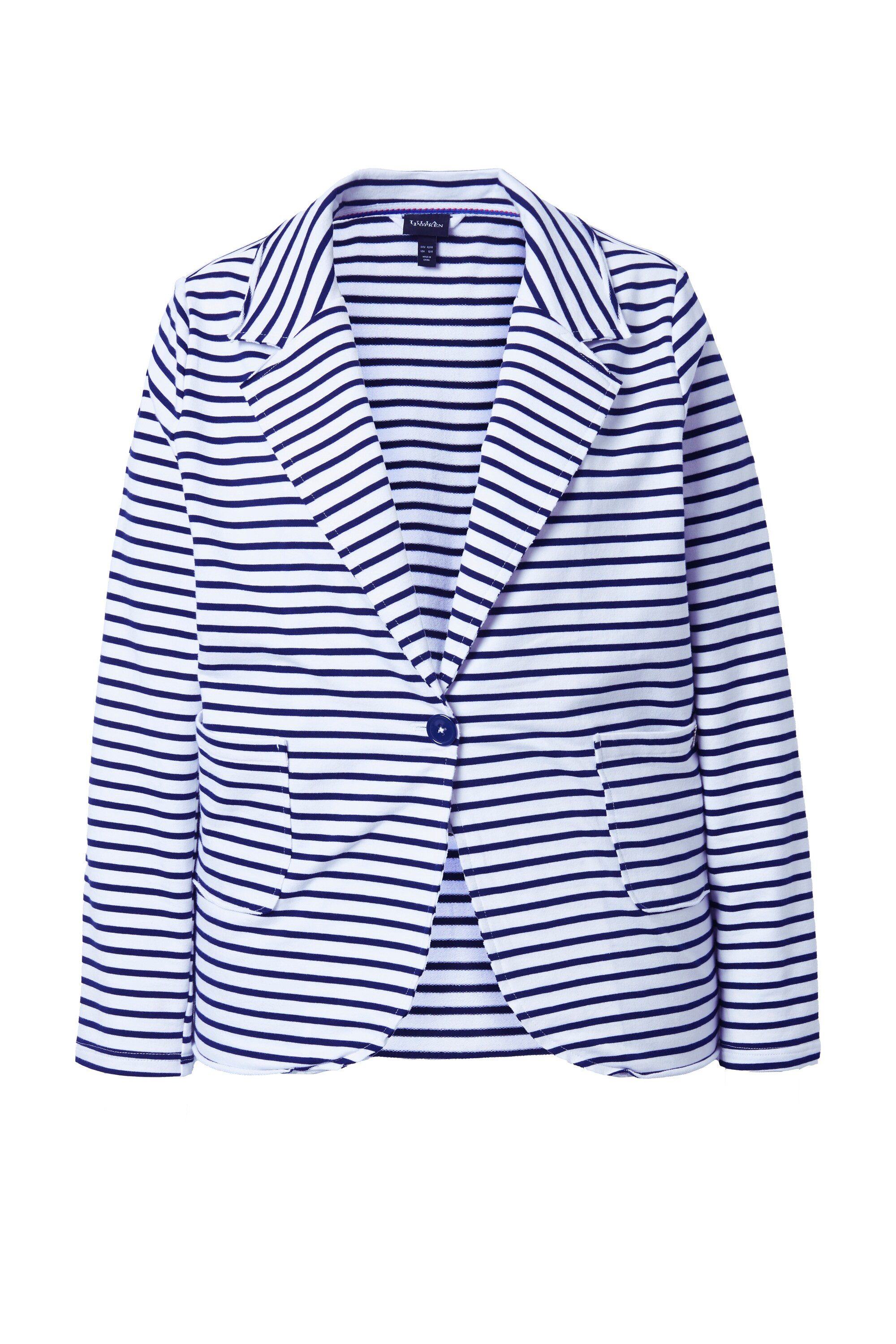 Ulla Popken Blusenblazer Jerseyblazer Rollkanten Reverskragen Langarm günstig online kaufen