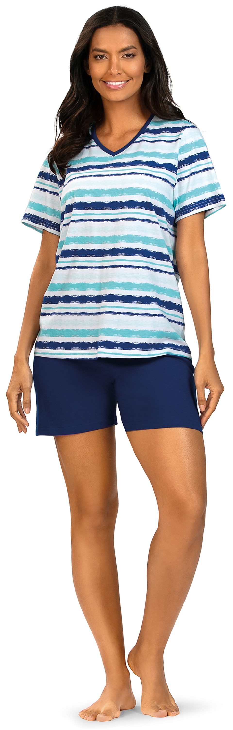 comtessa Shorty Summer Whisper (Set, 2 tlg., 2-teilig) Damen Pyjama 2-teilig Shorts Baumwolle große Größen