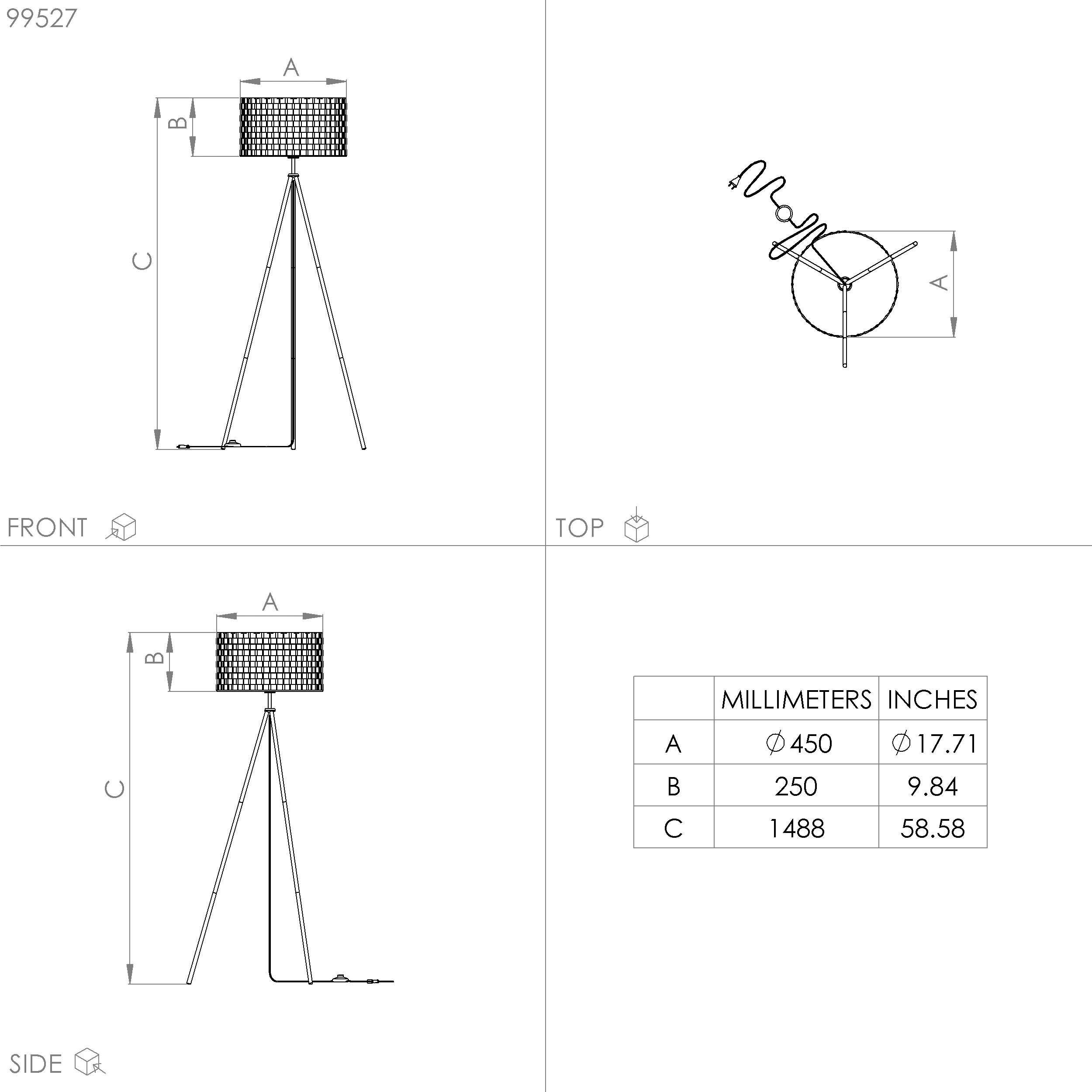 exkl. Leuchtmittel E27 aus MARASALES, wechselbar, Leuchtmittel, Stehlampe - Stehleuchte Stahl EGLO in schwarz ohne - 1X40W