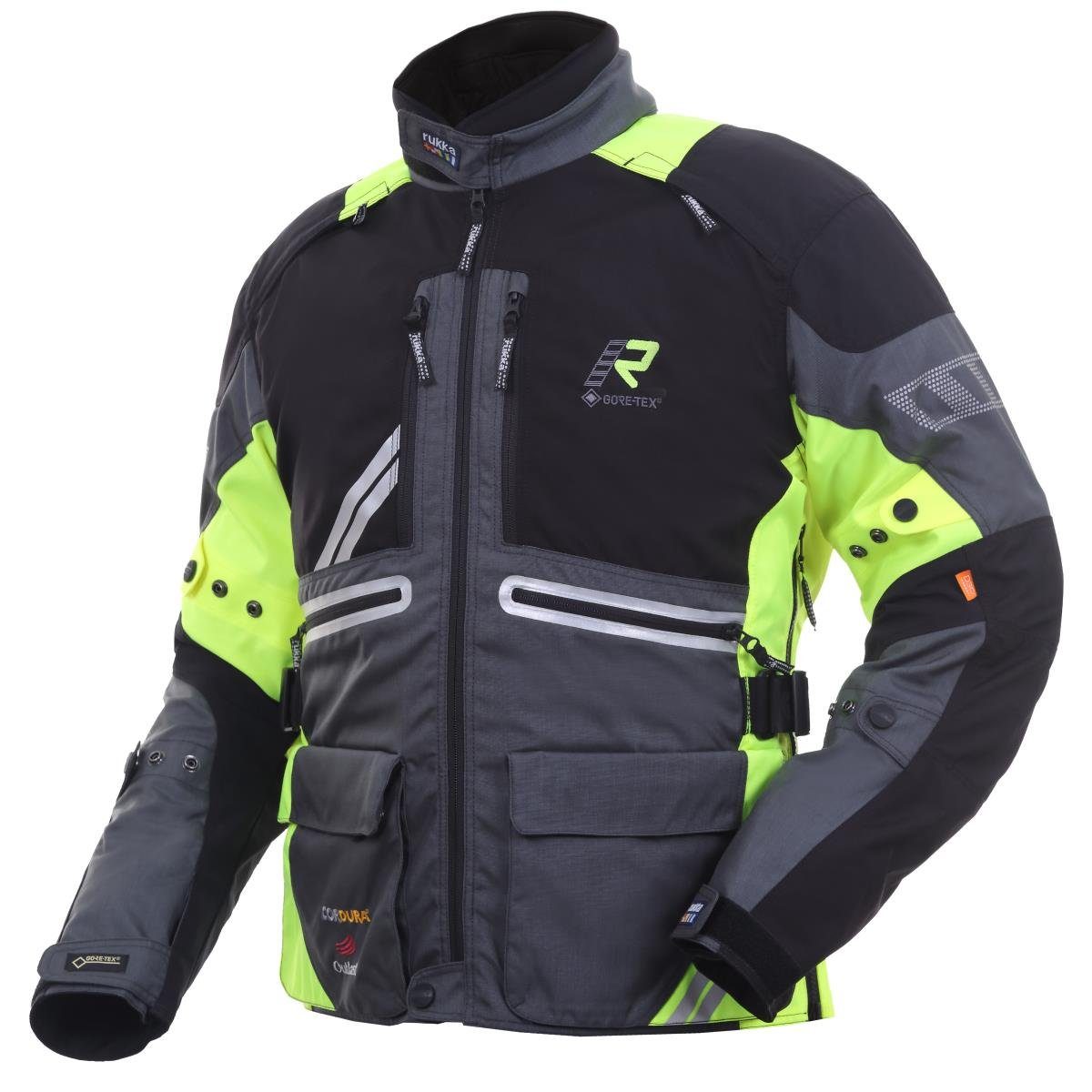 Rukka Motorradjacke Rukka Offlane Jacke / grau Herren schwarz gelb / Grey/Yellow