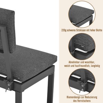 Gotagee Gartenlounge-Set Set aus Aluminium-Esstisch und Stühlen sechs Sitzplätze Sitzgruppe, mit abnehmbaren und waschbaren Rücken- und Sitzkissen