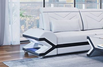 Sofa Dreams Wohnlandschaft Ledercouch Sofa Leder Napoli XXL U Form Ledersofa, Couch, mit LED, wahlweise mit Bettfunktion als Schlafsofa, Designersofa