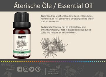 BRUBAKER Duftöl 3er-Set Zeder Öl - Kraft, Entspannung & Freier Atem (Naturrein & Vegan, 3 x 10 ml Zederöl Baumöl), Ätherische Öle Aromatherapie Geschenkset