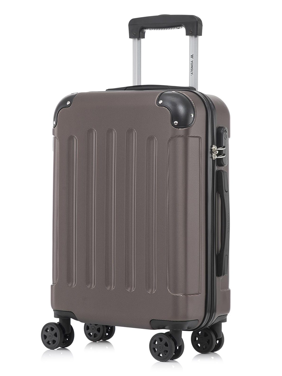 yonsly Hartschalen-Trolley Hartschalen-Koffer Trolley 360° Rollen, robuster Reisekoffer, 4 Rollen, mit Zahlenschloss, für Business und Urlaub 46/55/66/76 cm
