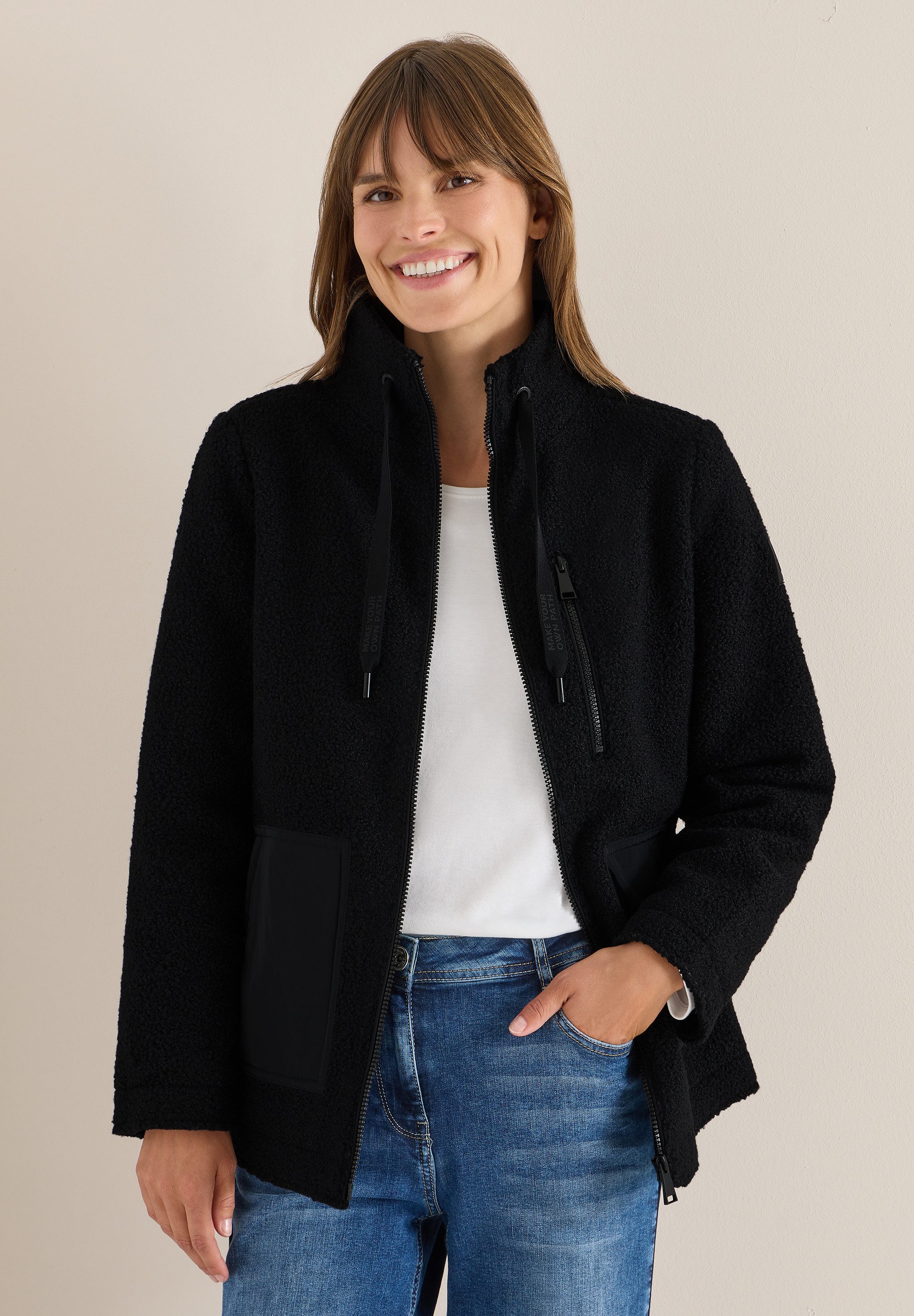 CECIL Fellimitatjacke mit Stehkragen günstig online kaufen