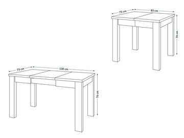 designimpex Esstisch Design Esstisch Tisch Fonte ausziehbar 85 bis 130 cm