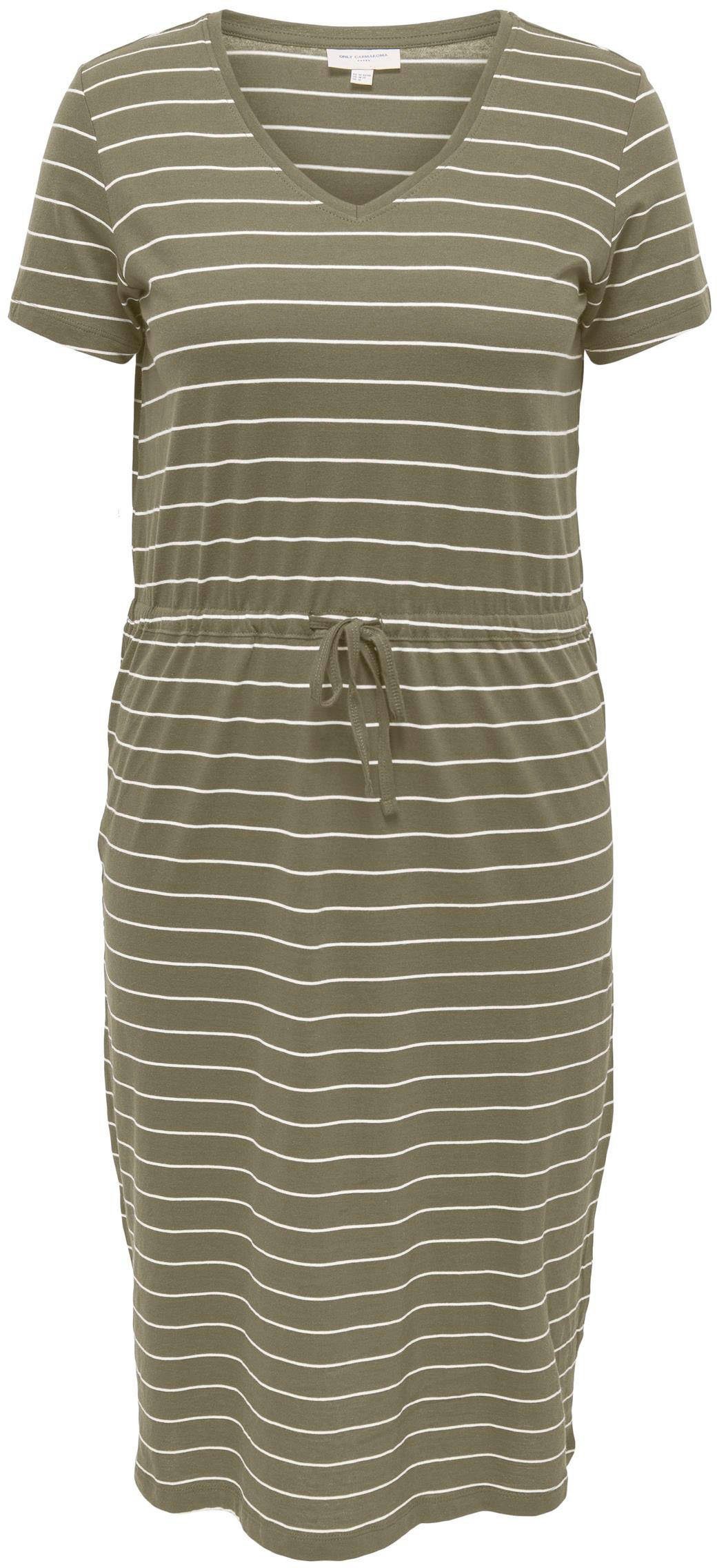 Stripes ONLY CARMAKOMA S/S Jerseykleid DRESS CALF JRS V-NECK Mermaid CARMAY