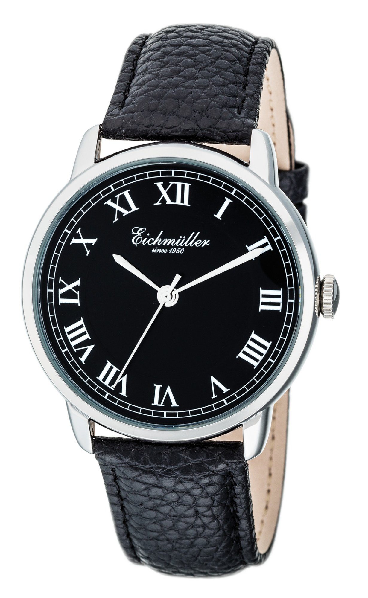 Eichmüller Quarzuhr Klassische Herrenuhr RE1099 Silberfarben/Schwarz 40 mm