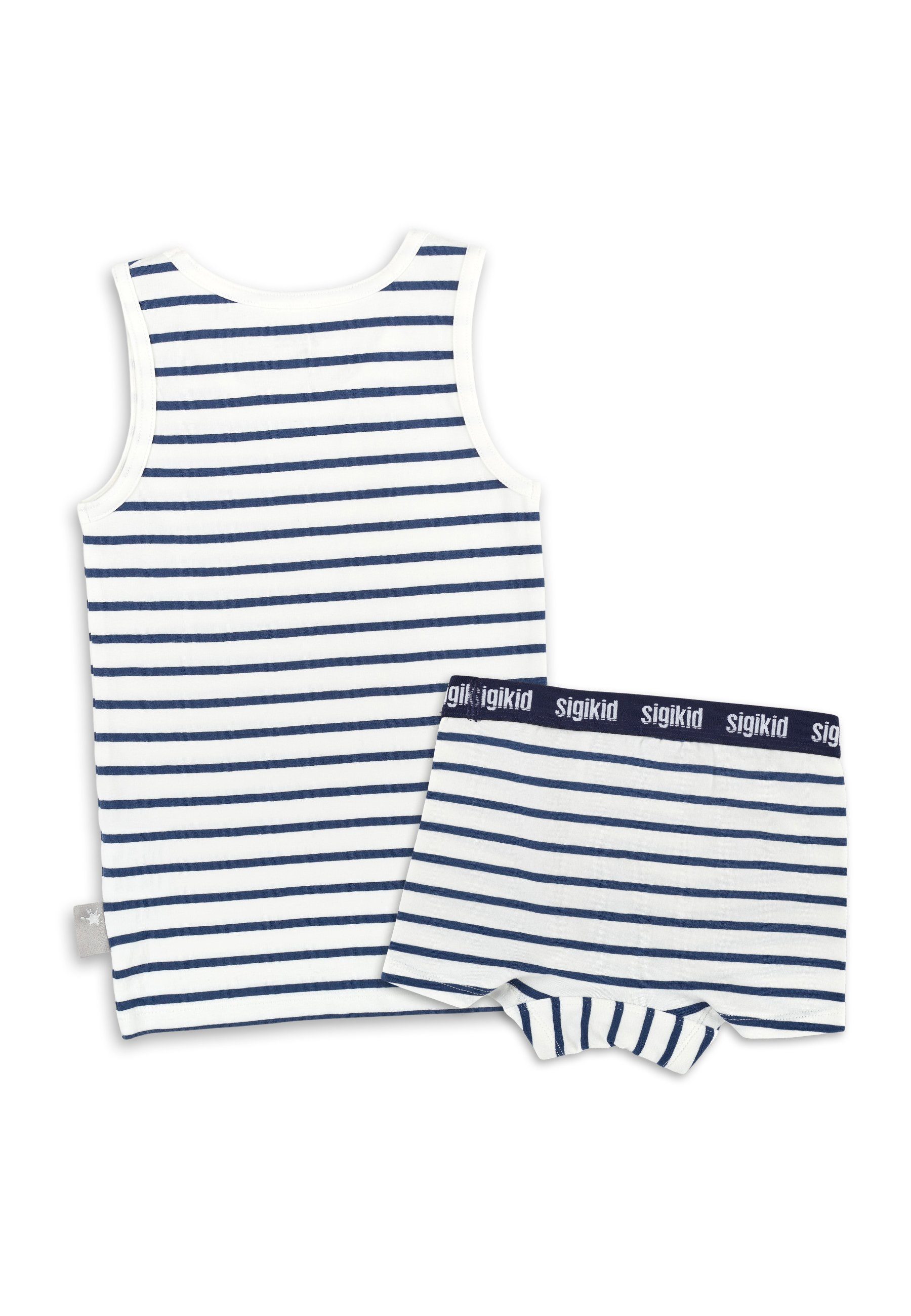 Unterhemd Unterwäsche Sigikid Kinderunterwäsche blau/weiß (2-St) Set