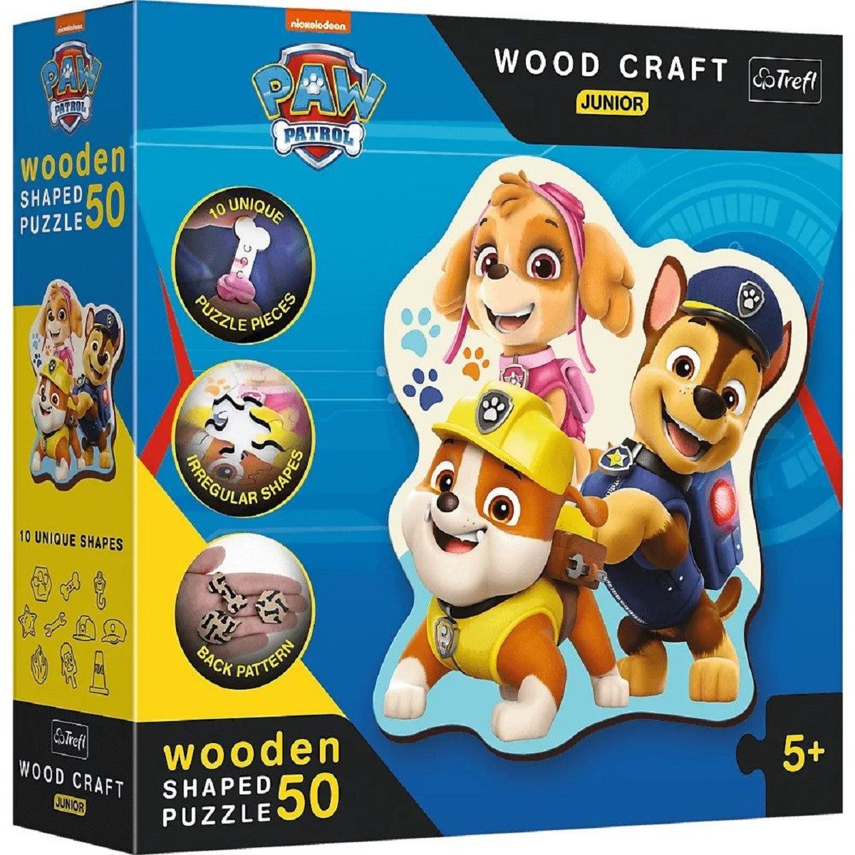 PAW PATROL Puzzle 50-teiliges Holzpuzzle – Ideal für kleine Puzzler ab 3 Jahren, Puzzleteile