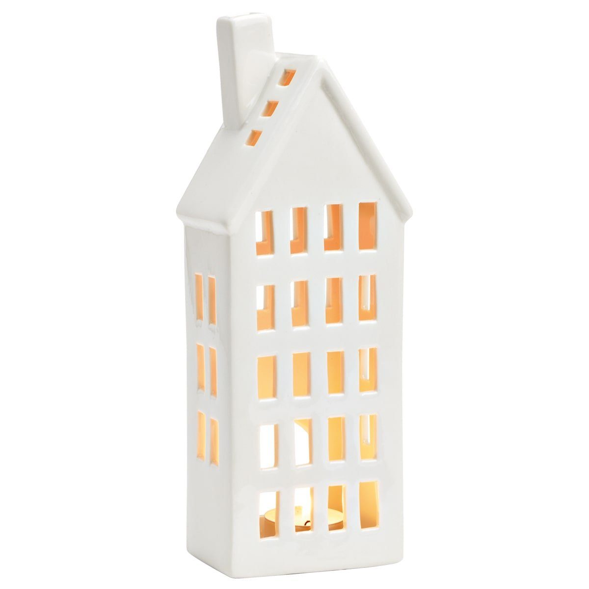 matches21 HOME & HOBBY Kerzenhalter Windlicht für Teelichter in weiß aus Porzellan in 10x26x7 cm