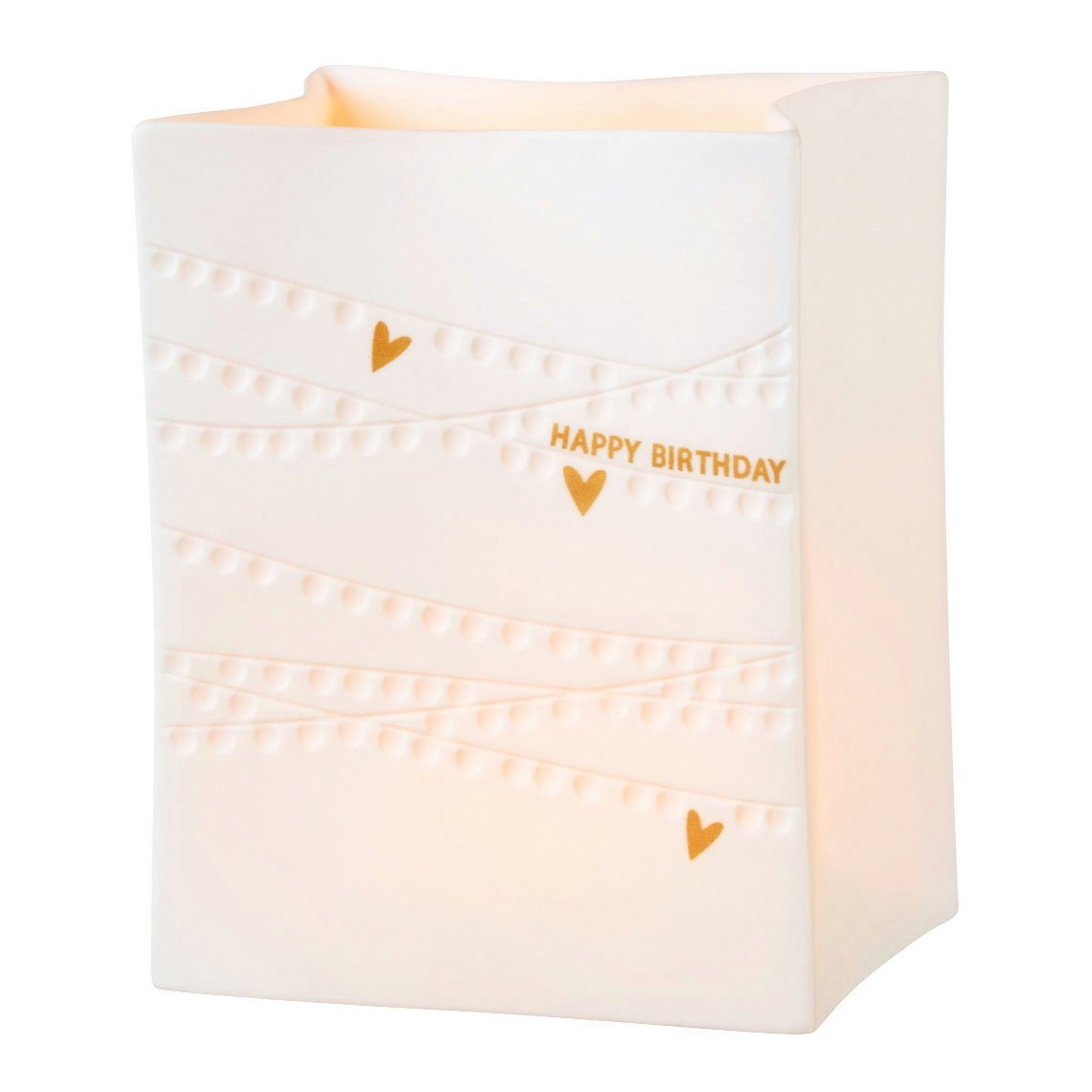 "Happy Räder Birthday" Teelichthalter 10cm Design Porzellanlichttüte Räder