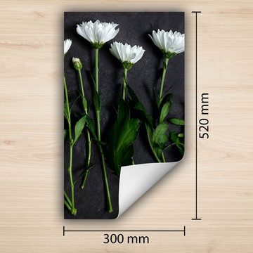 Decorwelt Herd-Abdeckplatte Herdabdeckplatte Kunststoff Aufrollbare Matte Küche Blumen Schwarz, (30x52, 1 tlg), für alle Herdarten excl. Gasherde