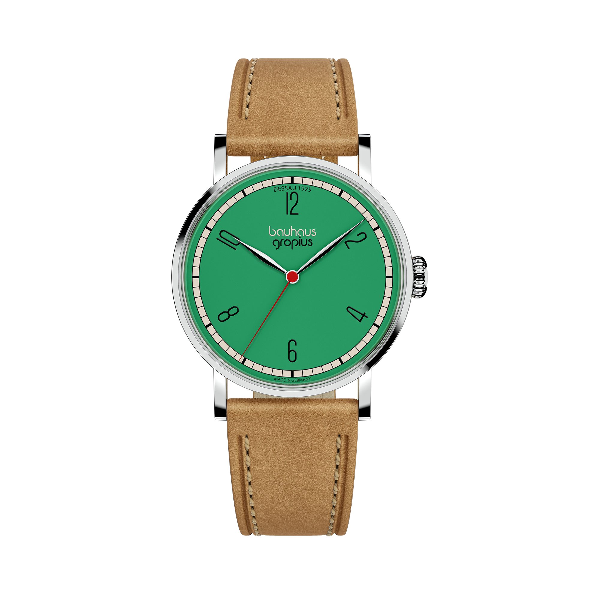 Walter Gropius Quarzuhr Damenuhr, Made in Germany, Saphirglas, Frauen am Bauhaus - WGNL 001-03 WGNL 001-03, Designeruhr, Lederarmband mit Easy-Release System, Edelstahlgehäuse