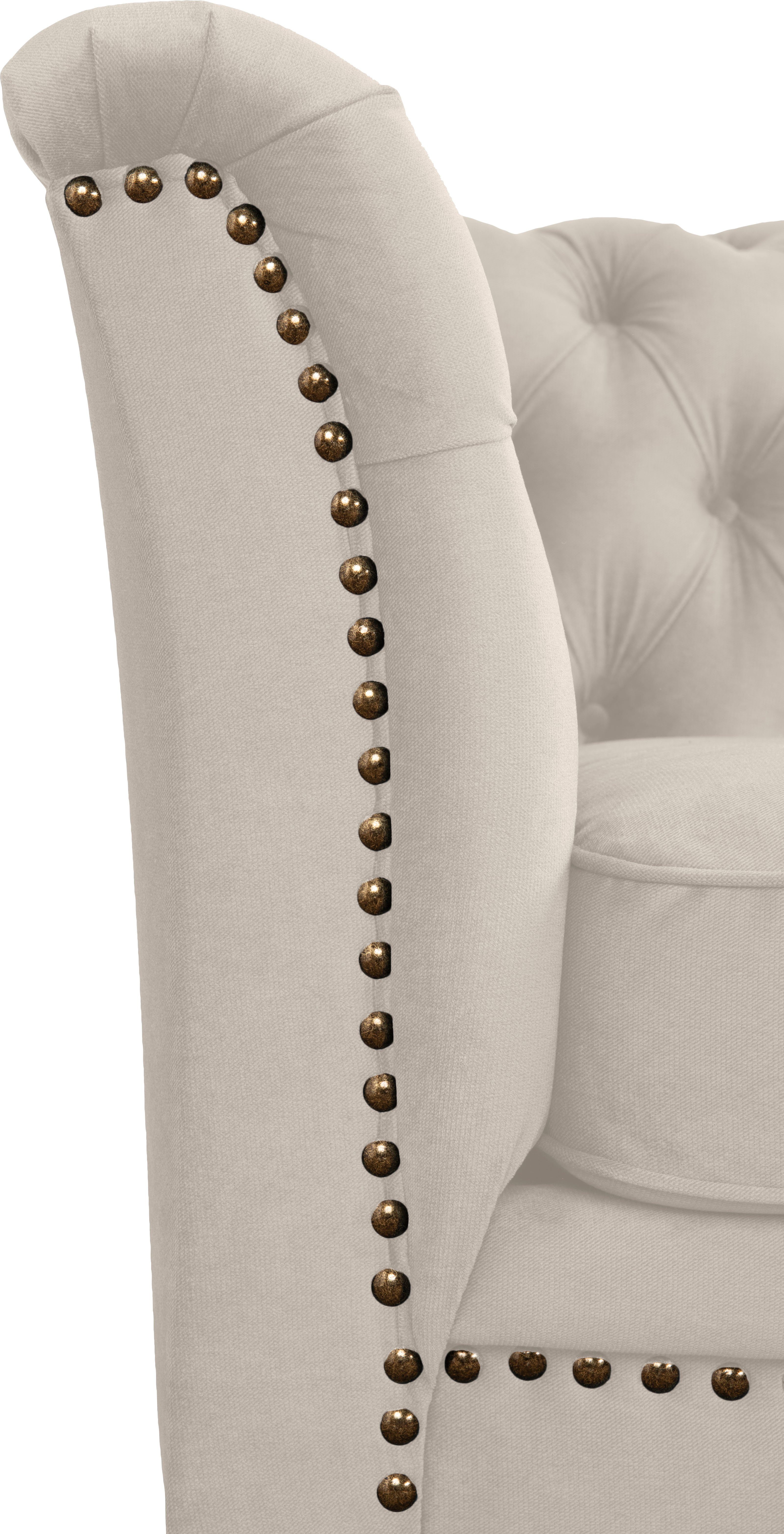 Sessel typischer Design Chesterfield mit Knopfheftung und Lynelle, Nietenbesatz Leonique