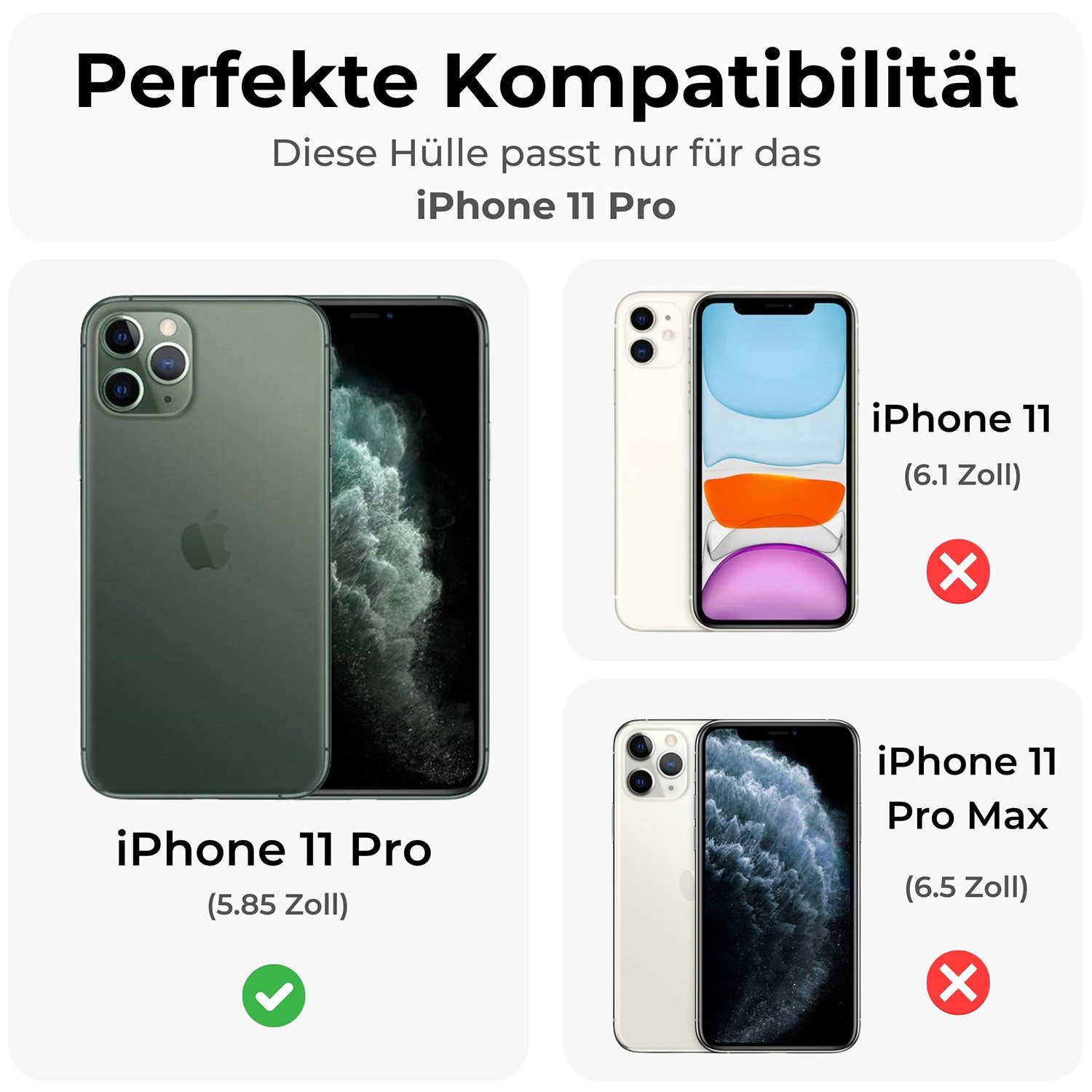 betterfon Handyhülle für Apple iPhone 11 Pro Robuste Outdoor Schutzhülle Panzer Case Grün, Stoßfeste Dual-Layer Hülle mit Kickstand kratzfest und formstabil