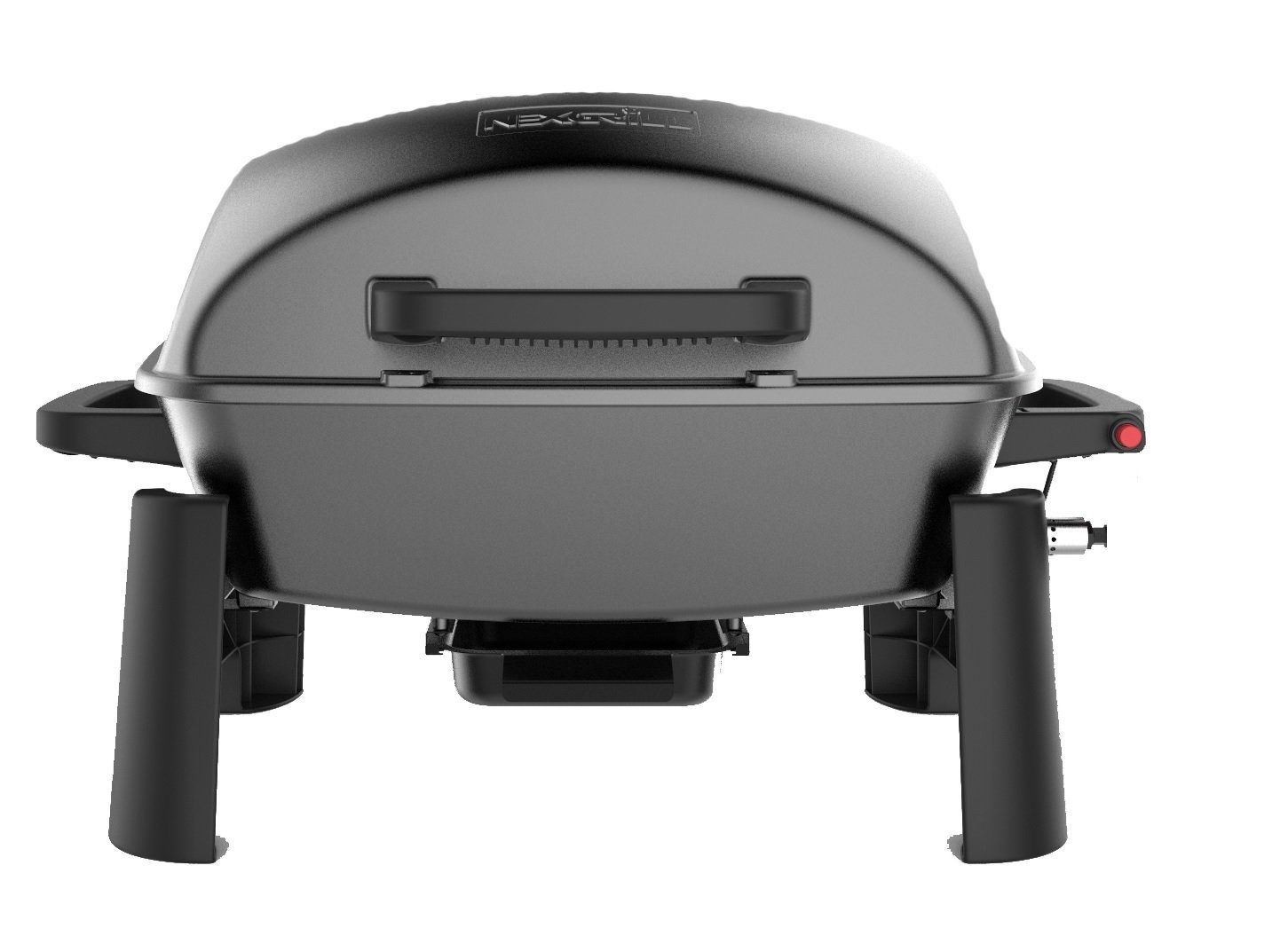 nexgrill Gasgrill Fortress 1-Brenner Tischgrill, Bis zu 300°C, Gusseisen Grillrost, Camping Gas Grill mit Edelstahlbrenner 3,1kw und Piezozündung