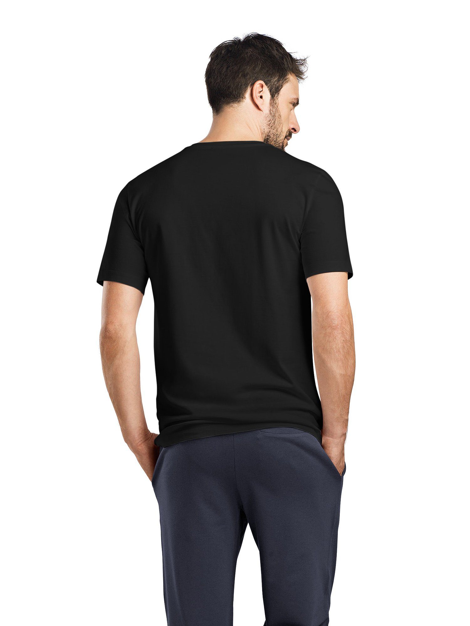 Hanro (1-tlg) Shirts Living black V-Shirt