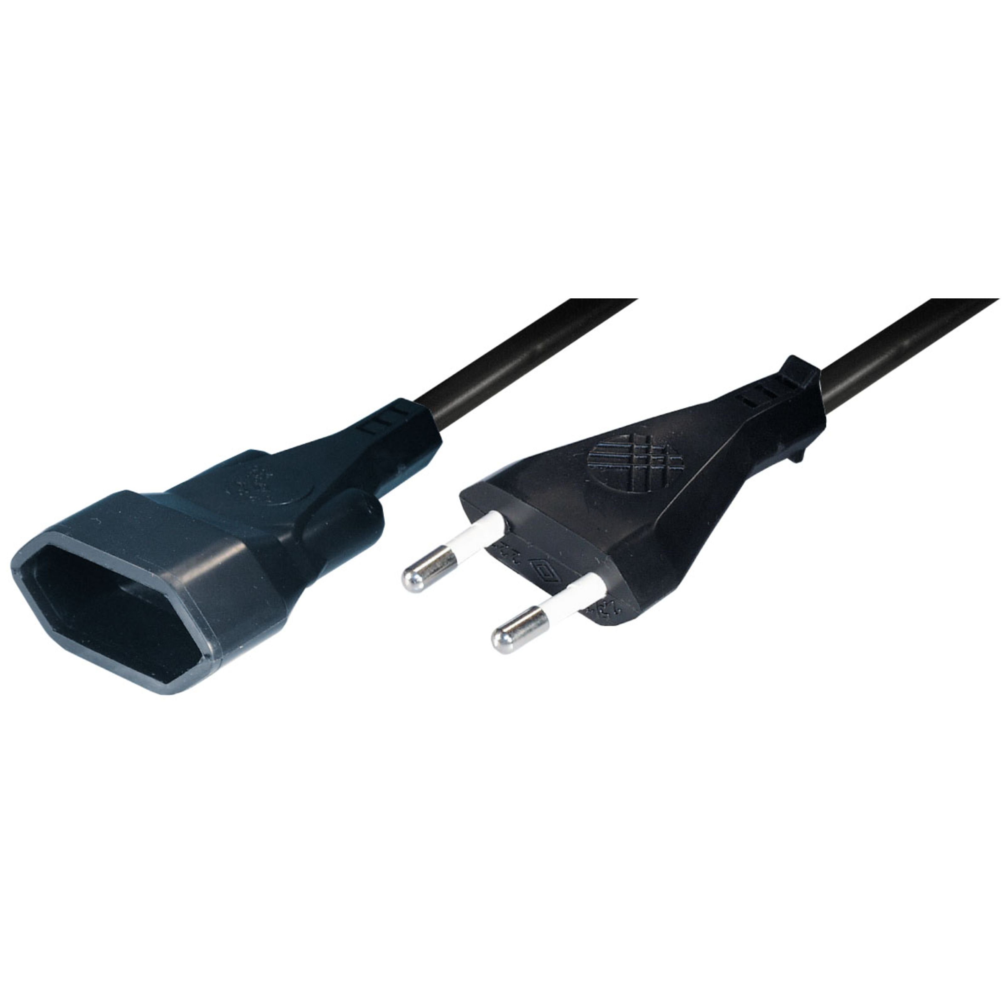 MUSIC STORE Netzkabel, Verlängerungskabel 2m, Eurostecker, Netzkabel