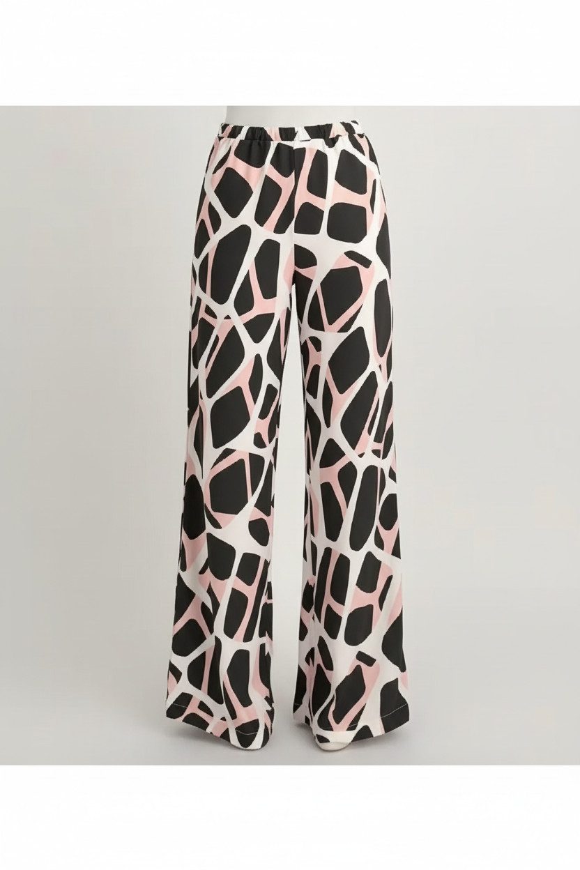 Zuckerwatte Palazzohose moderne Printhose aus fließender Viskose