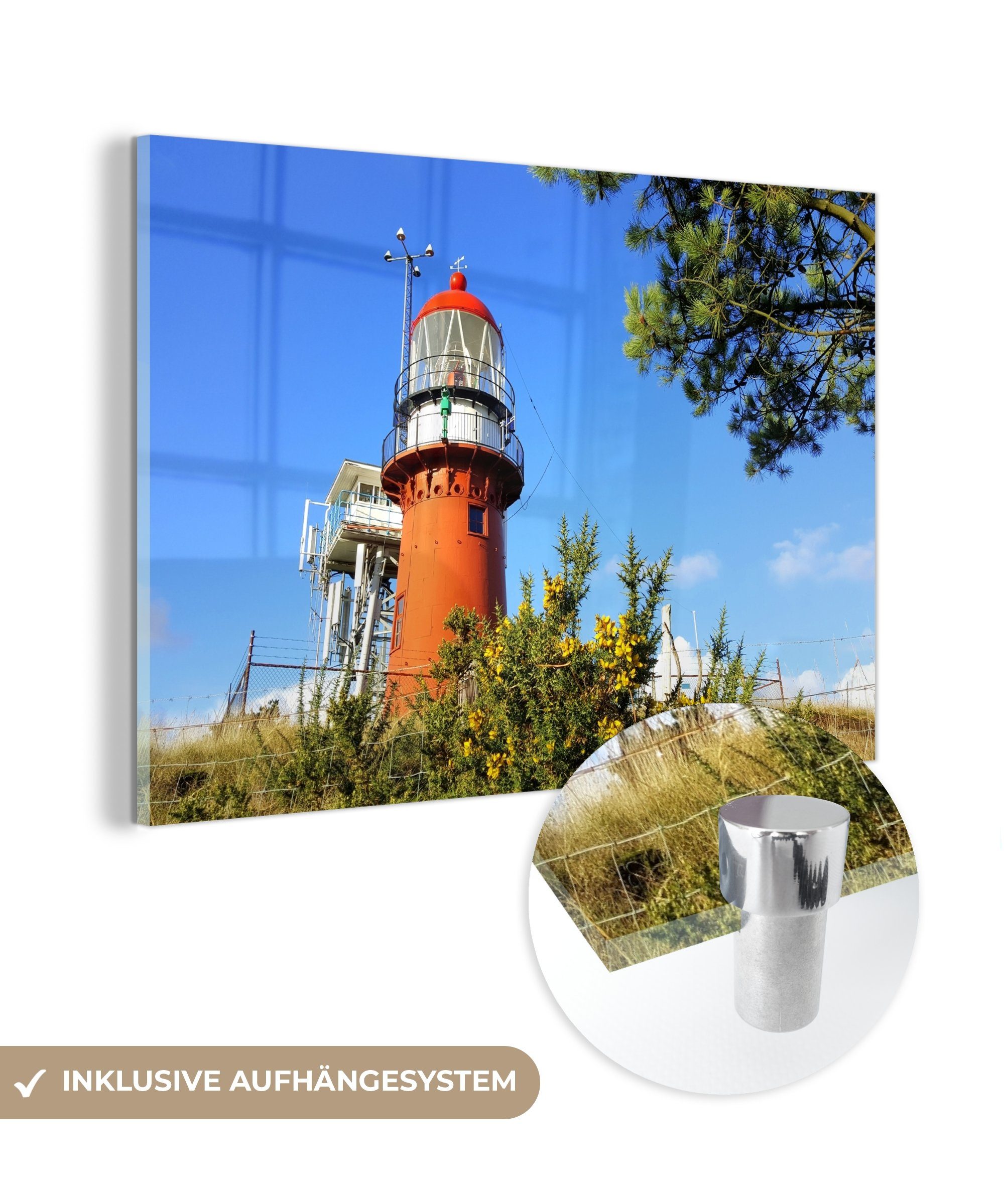 MuchoWow Acrylglasbild Leuchtturm auf Vlieland, (1 St), Acrylglasbilder Wohnzimmer & Schlafzimmer