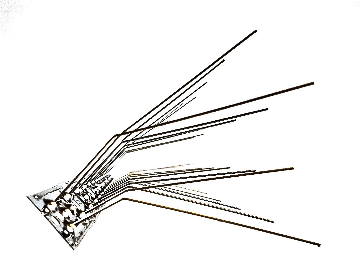 SAFA Taubenspikes Schwalbenabwehr, Vogelabwehr aus Edelstahl. 0,5 oder 1 Meter lang., Montage unterhalb der Dachtraufe an die Hauswand.