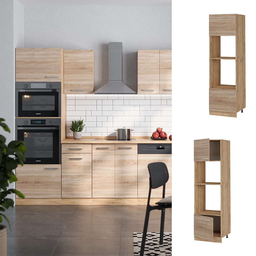 Vicco Mikrowellenumbauschrank R-Line, Sonoma/Goldkraft Eiche, 60 günstig online kaufen