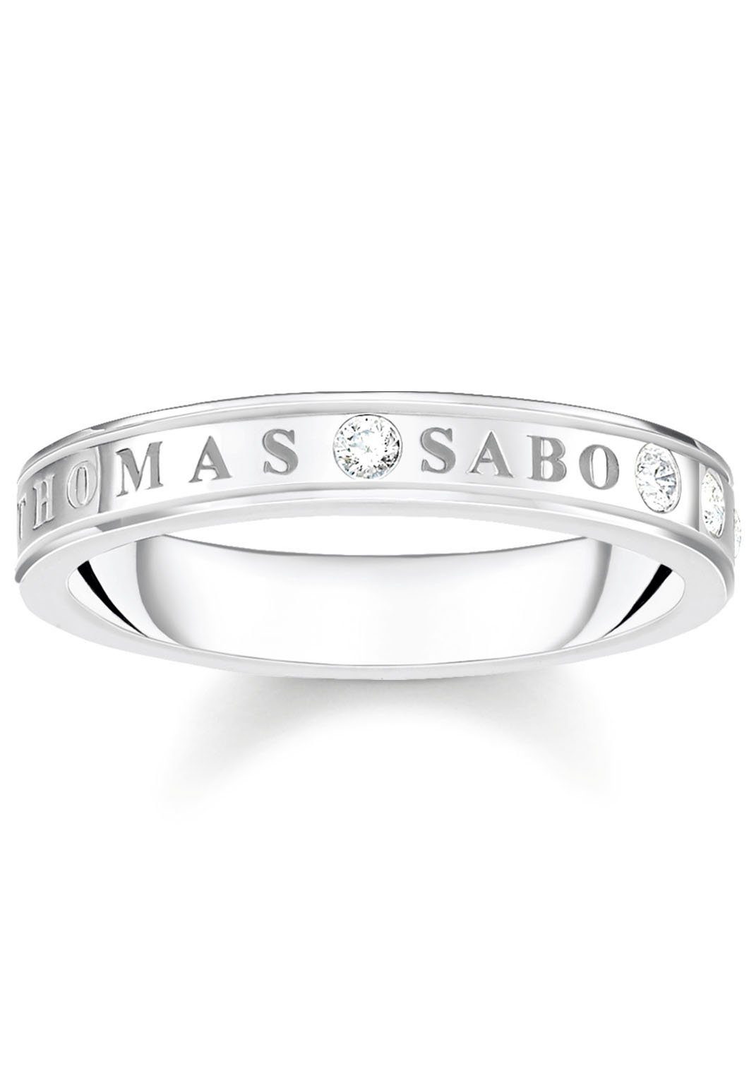 THOMAS SABO Fingerring mit weißen Steinen, TR2253-051-14-52,54,56,58, mit Zirkonia (synth)