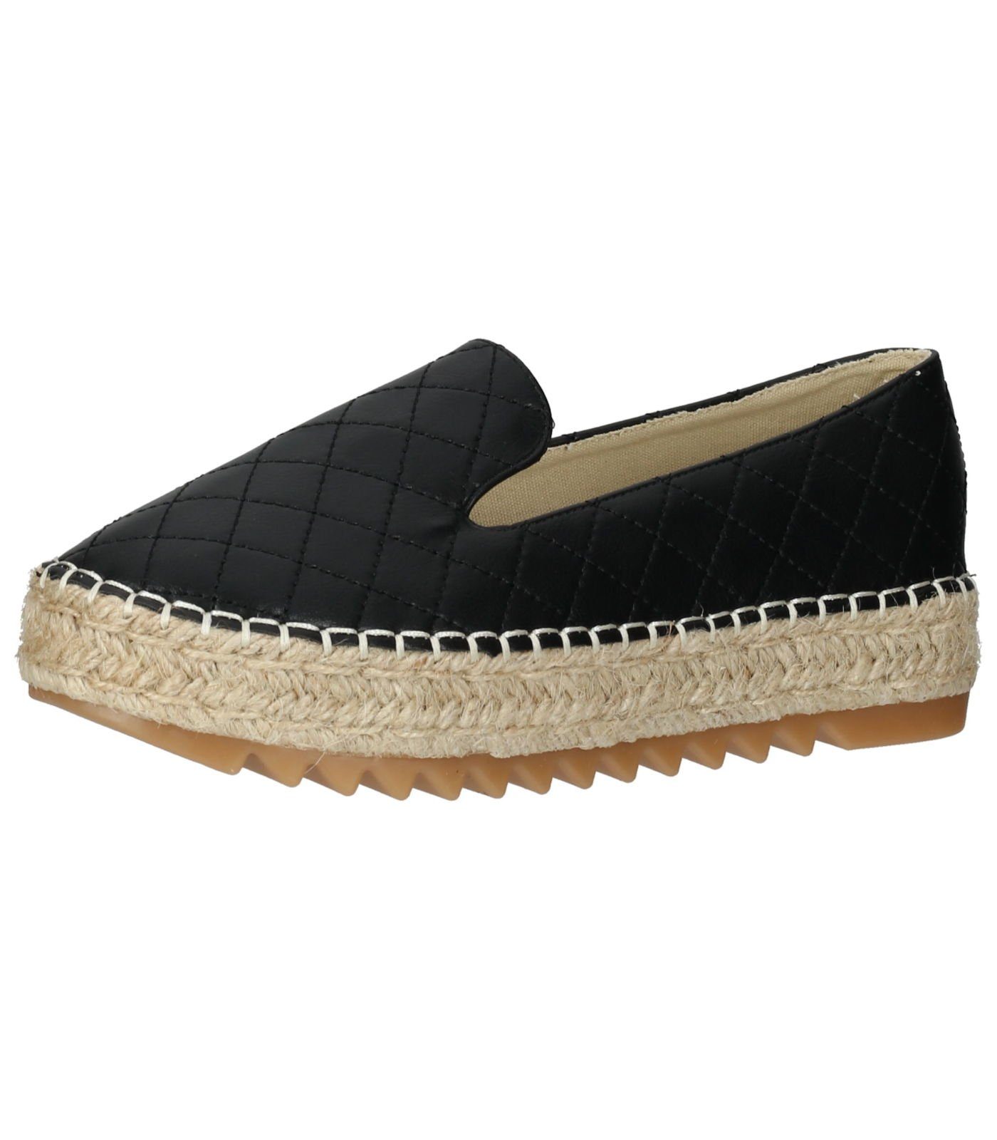 Halbschuhe Lederimitat Bullboxer Espadrille Schwarz