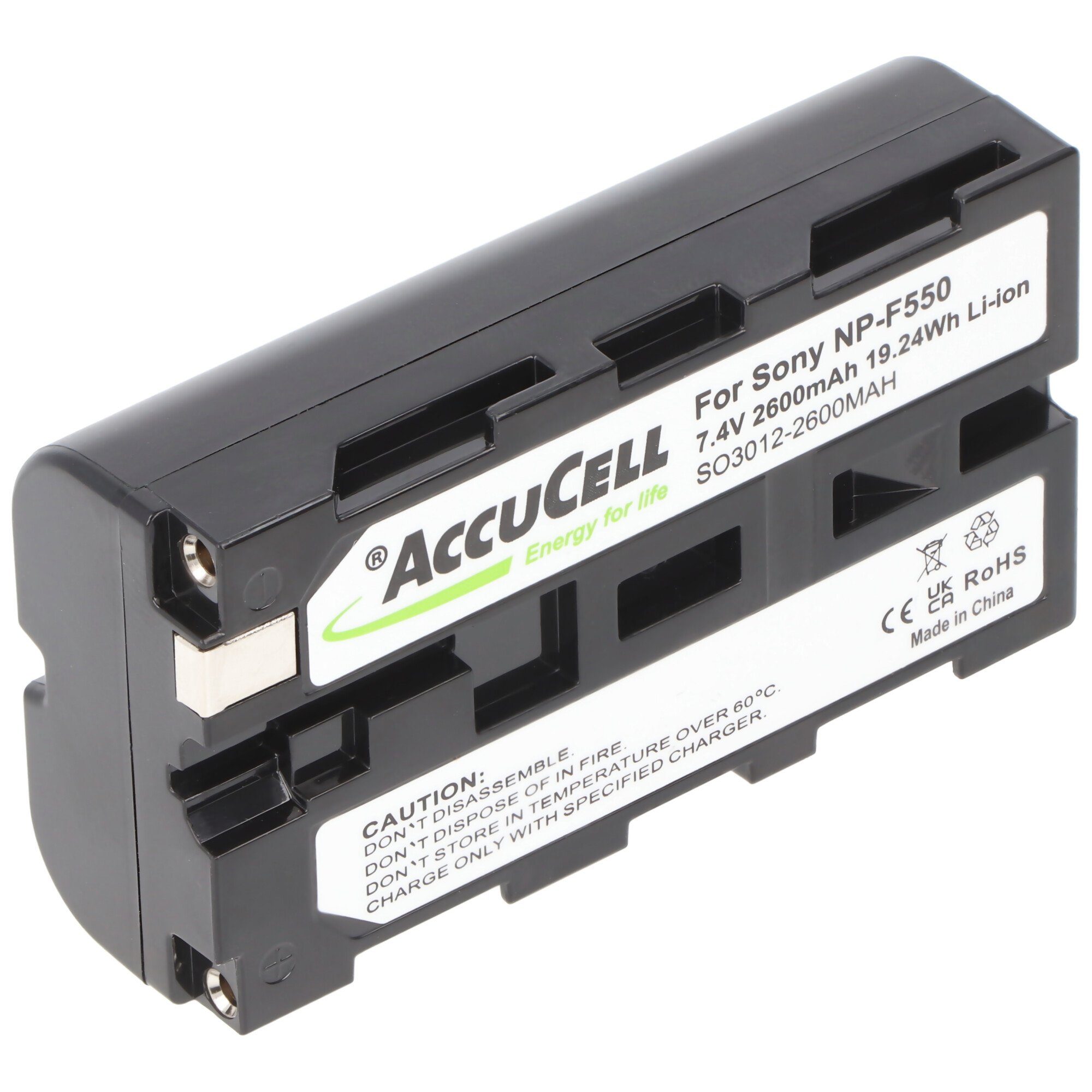 AccuCell Akku passend für Sony NP-F550 7,4 Volt 2600mAh Sony NPF530, NPF330 Akku 2600 mAh (7,2 V)