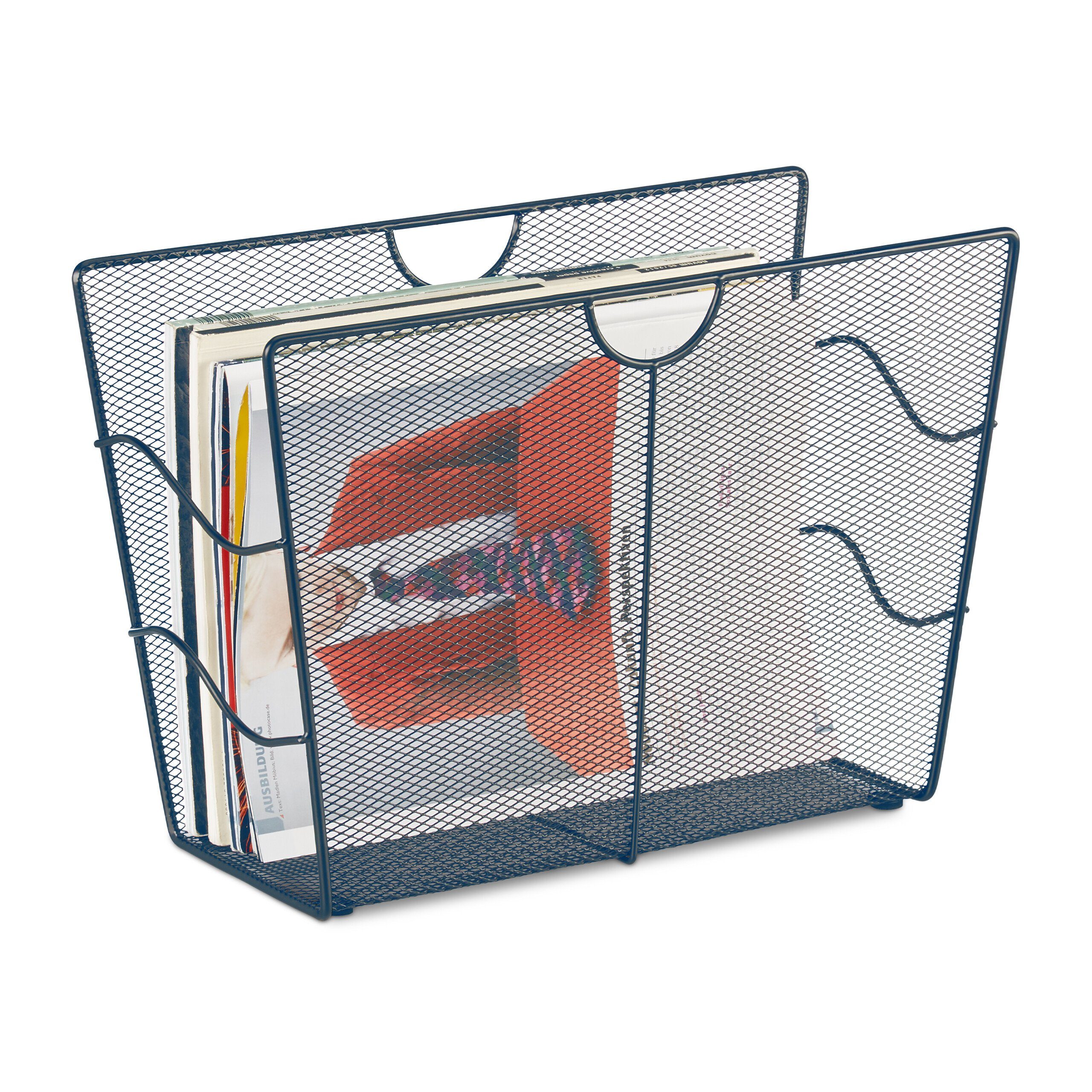 relaxdays Zeitungsständer Metall anthrazit günstig online kaufen