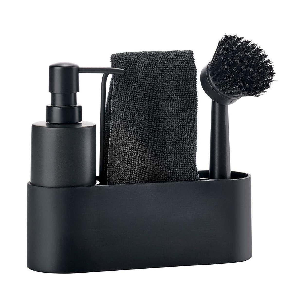 Zone Denmark Reinigungsbürsten-Set ZONE Geschirr-SPÜLSET, 4-teilig, schwarz, Küche, (Set (4 teilig)