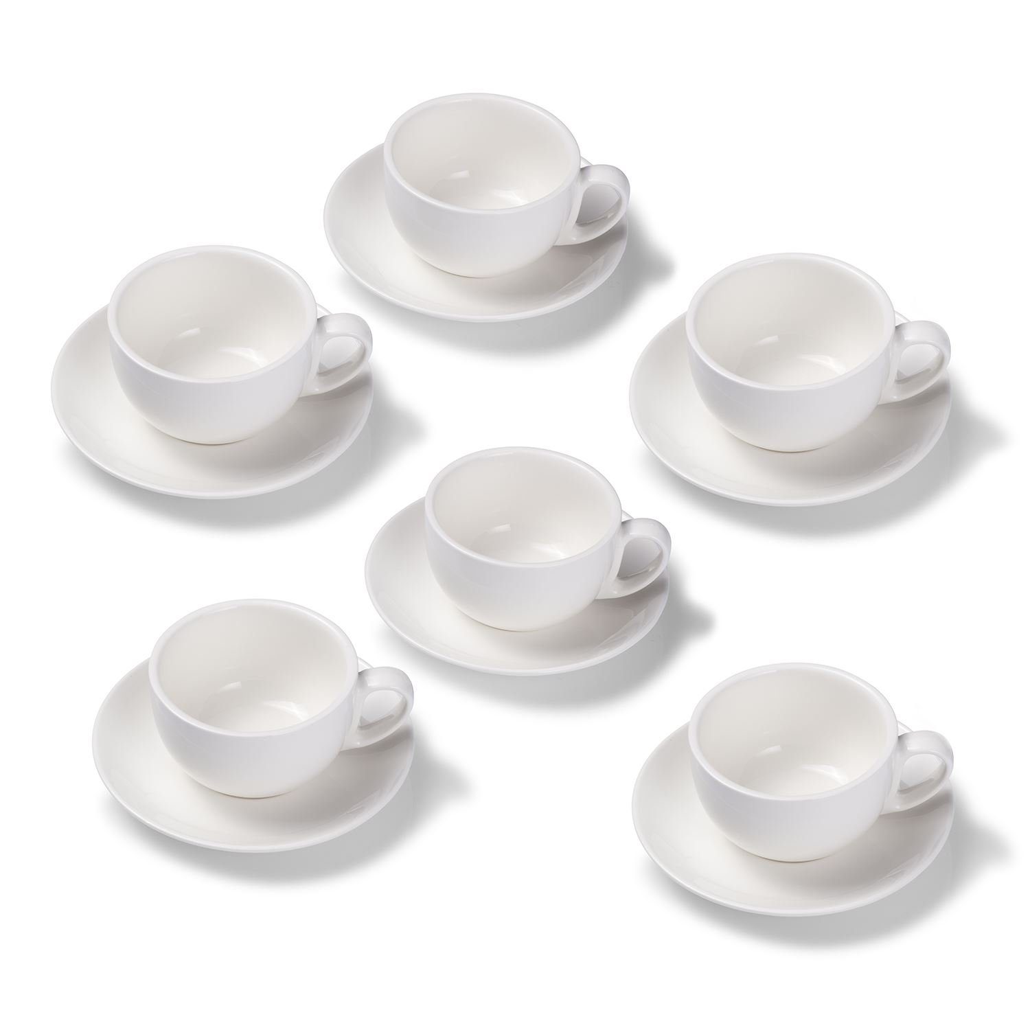 Terra Home Home Tasse glossy, Milchkaffeetassen-Set, Weiß Porzellan 6er Terra