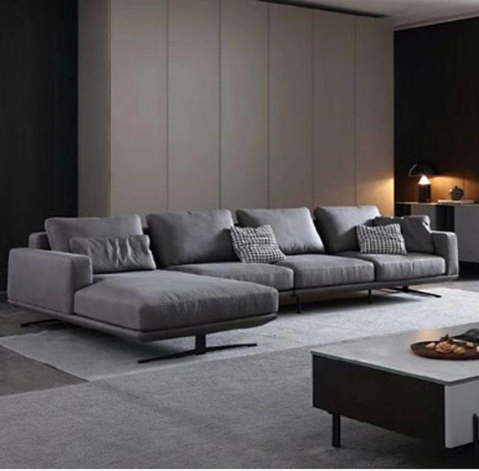 Xlmoebel Ecksofa Italienische L-Form Eckgarnitur in hochwertigem Textil, Ecksofa, Hergestellt in Europa