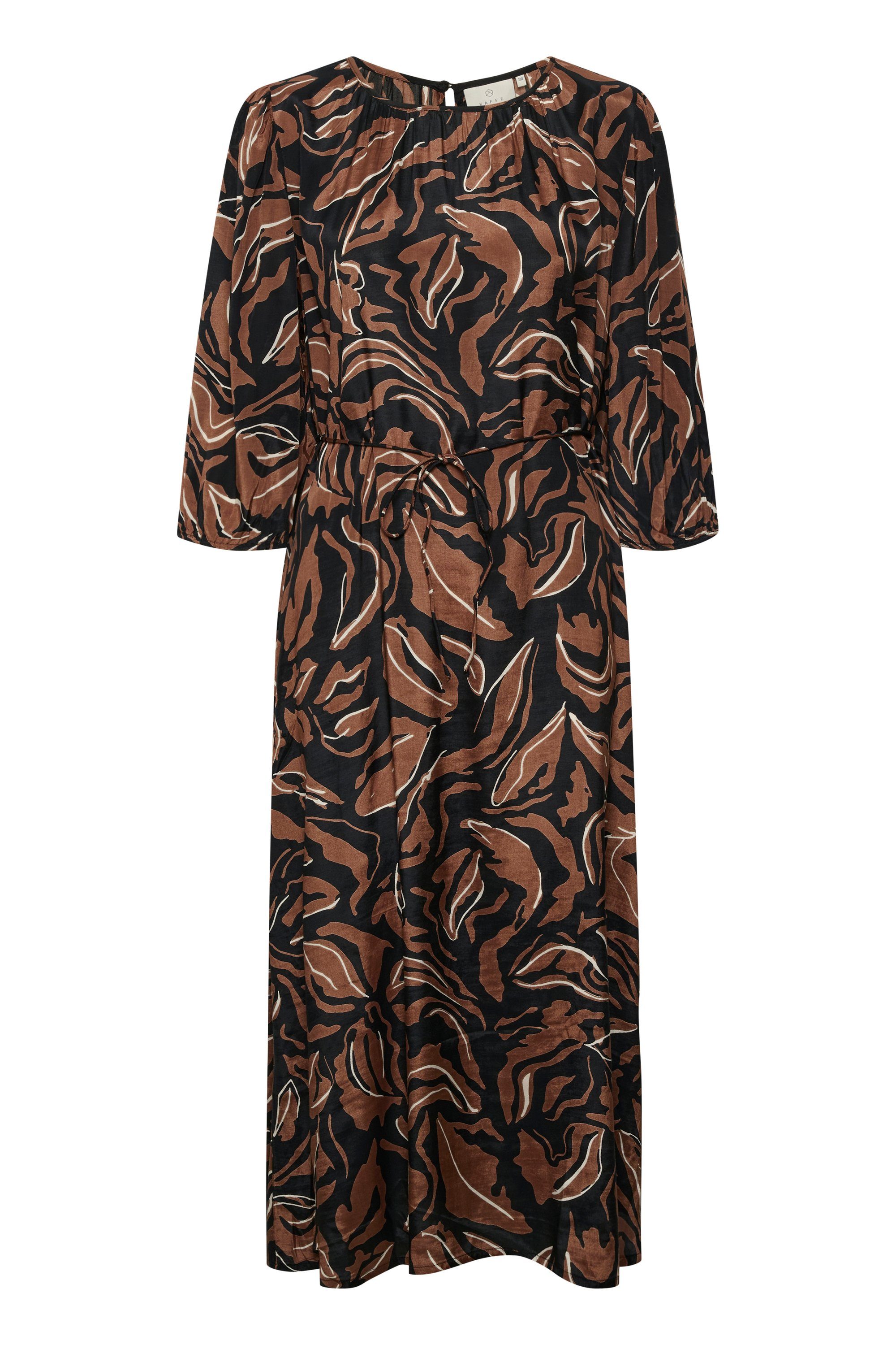 KAFFE Jerseykleid Kleid KAdorita Black/Soft Silt Leaf Print