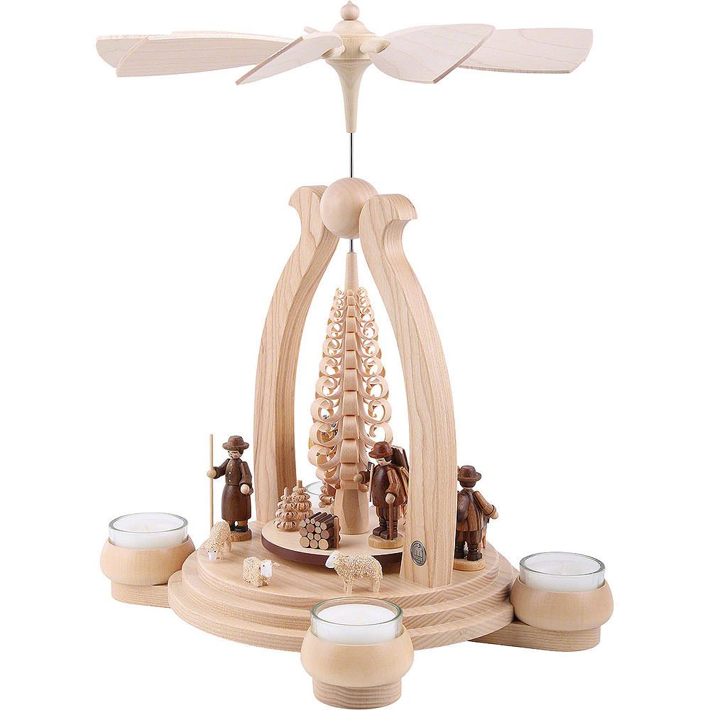 Müller Kleinkunst GmbH Seiffen Weihnachtspyramide 1-stöckige Pyramide Waldmotiv (34cm) von Müller Kleinkunst