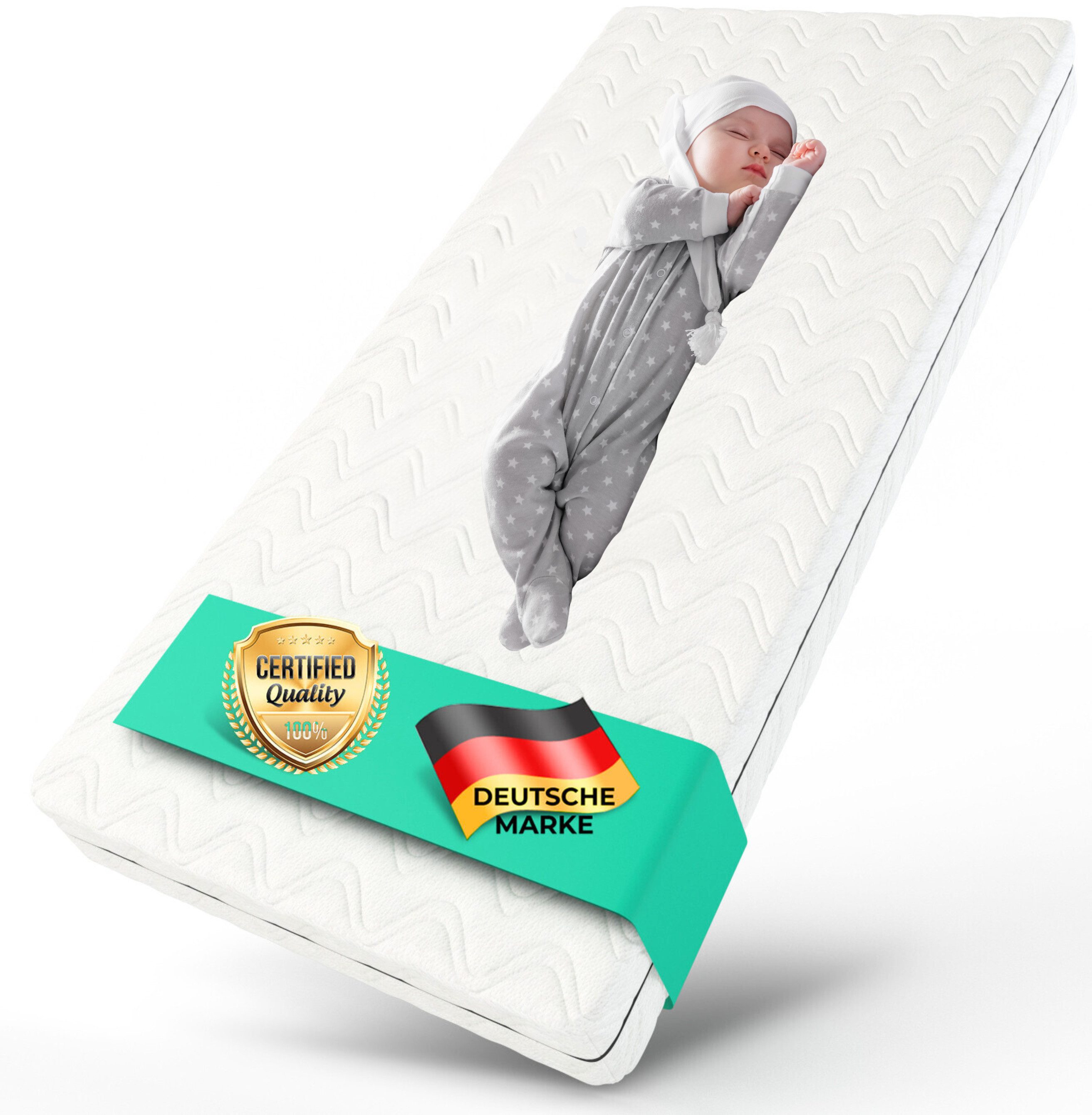 Babymatratze AQUA Premium, Alavya Home®, 10 cm hoch, Babymatratze 70x140 cm I waschbarem Bezug optional mit Spannbettlaken