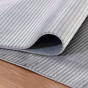 Teppich Unicolor - Einfarbig, Teppium, Rechteckig, Höhe: 6 mm, Schlafzimmer Teppich Bettumrandung Rechteckig Set 3 teilig Grau-1