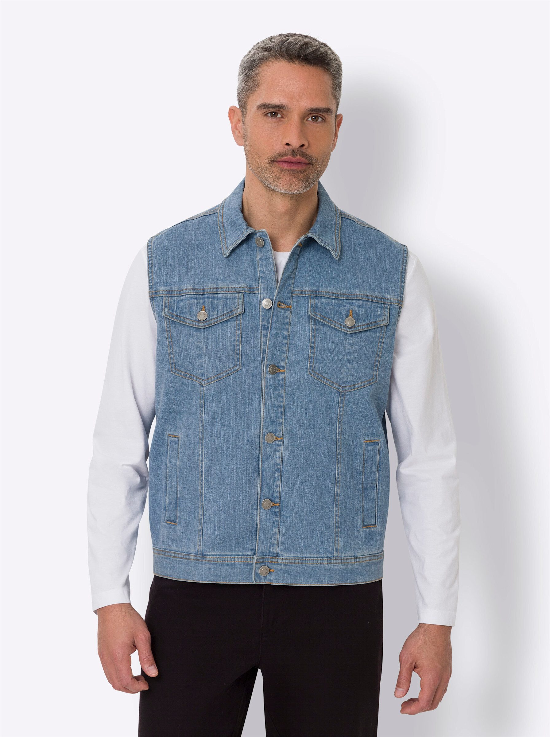 Sieh an! Jerseyweste Jeans-Weste . günstig online kaufen