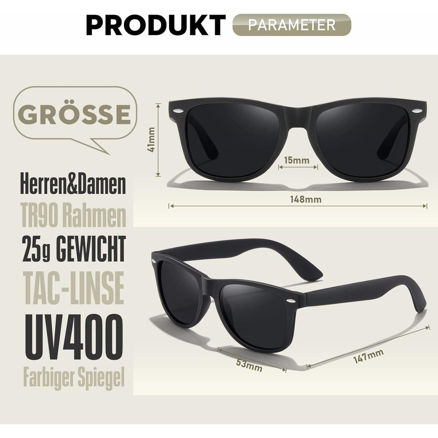 LuxusKollektion Retrosonnenbrille Sonnenbrille Herren Damen Schwarzer Rahmen Rotes Bein Rot Gespiegelt