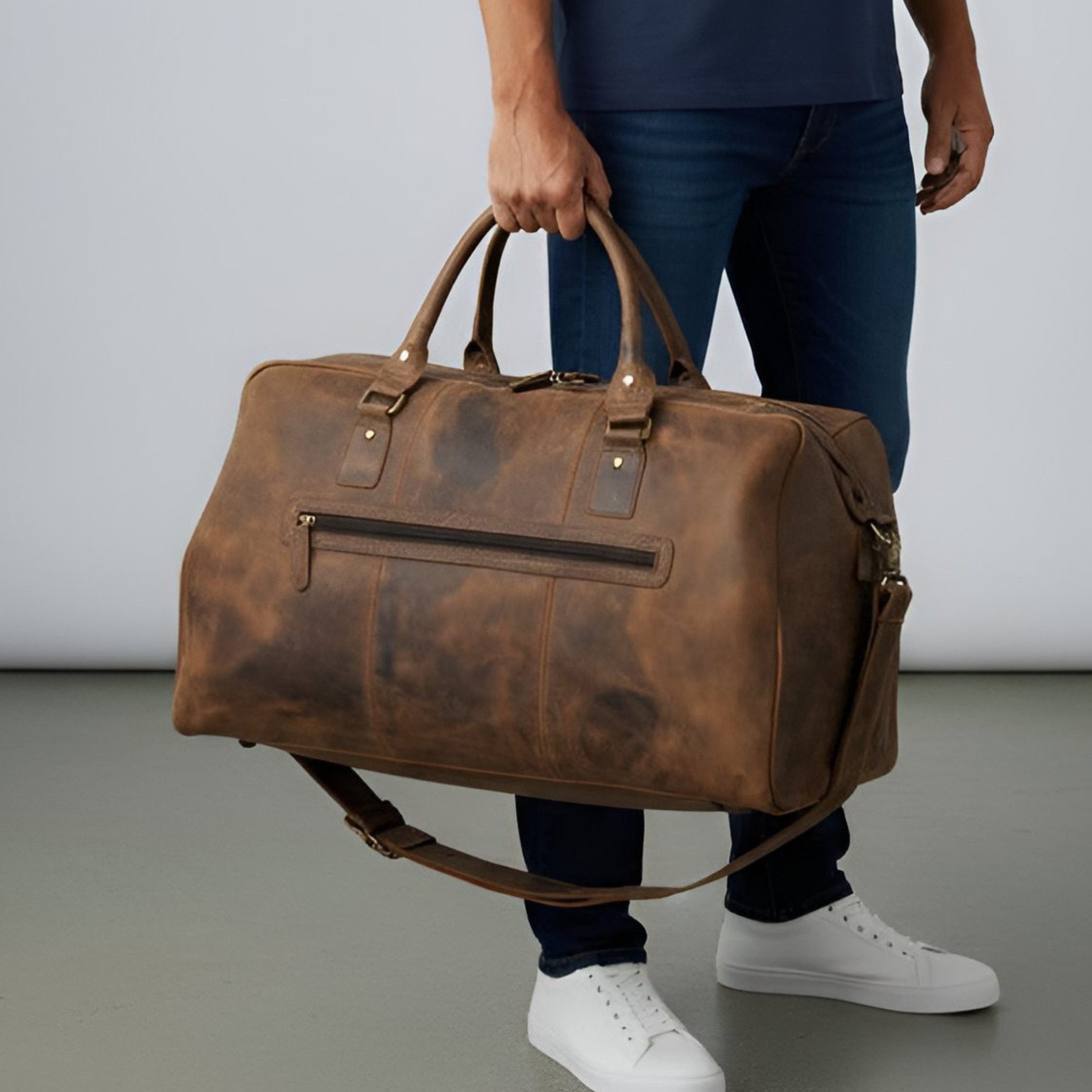 Ella Eisvogel Weekender Großer XXL Weekender Echtleder Reisetasche Sporttasche