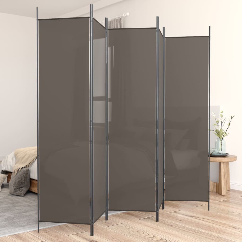 furnicato Raumteiler 5-tlg. Paravent Anthrazit 250x200 günstig online kaufen