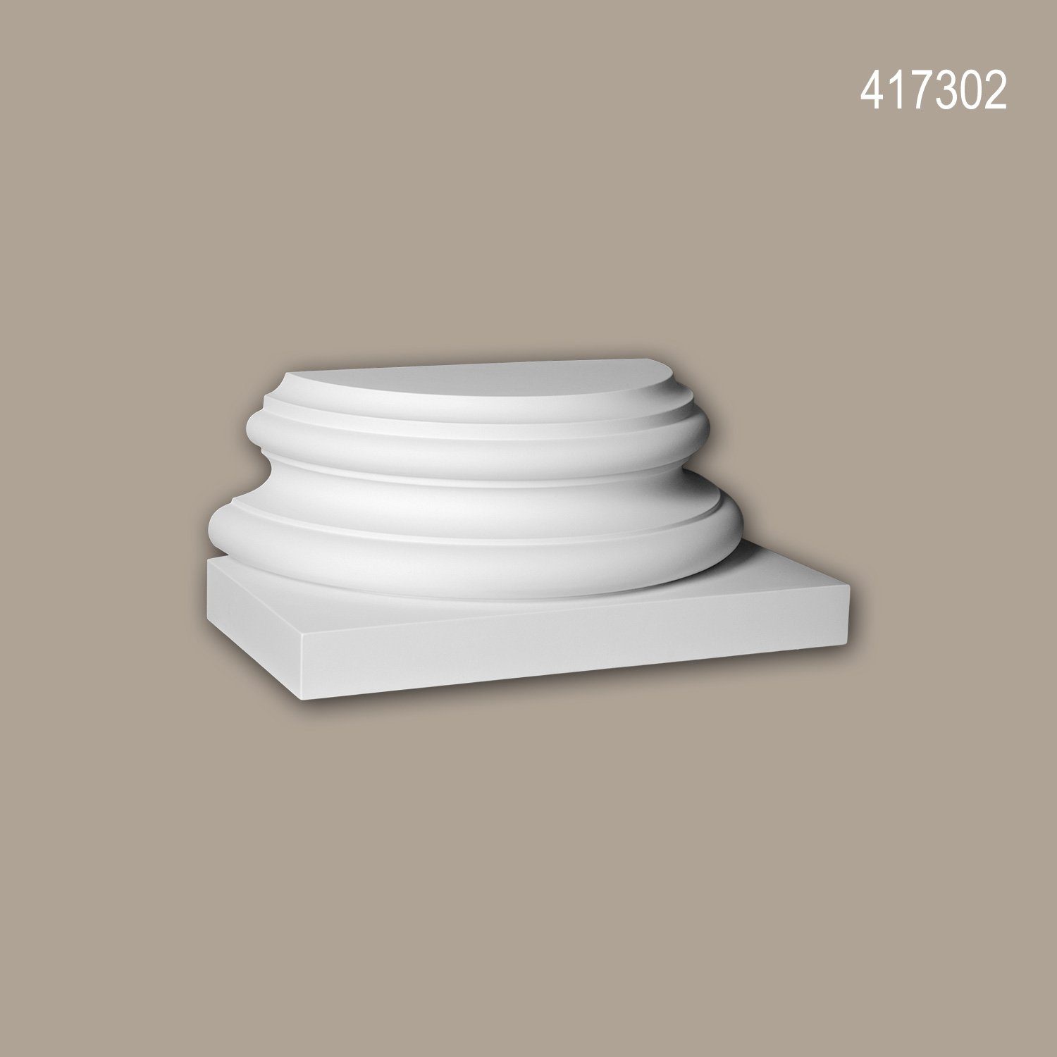 Sockel, Stil: St., weiß, (Halbsäulen Korinthisch Wanddekoobjekt Fassadendekoration, Profhome Fassadenstuck, Außenstuck), 1 vorgrundiert, 417302 Zierelement, Säule, für
