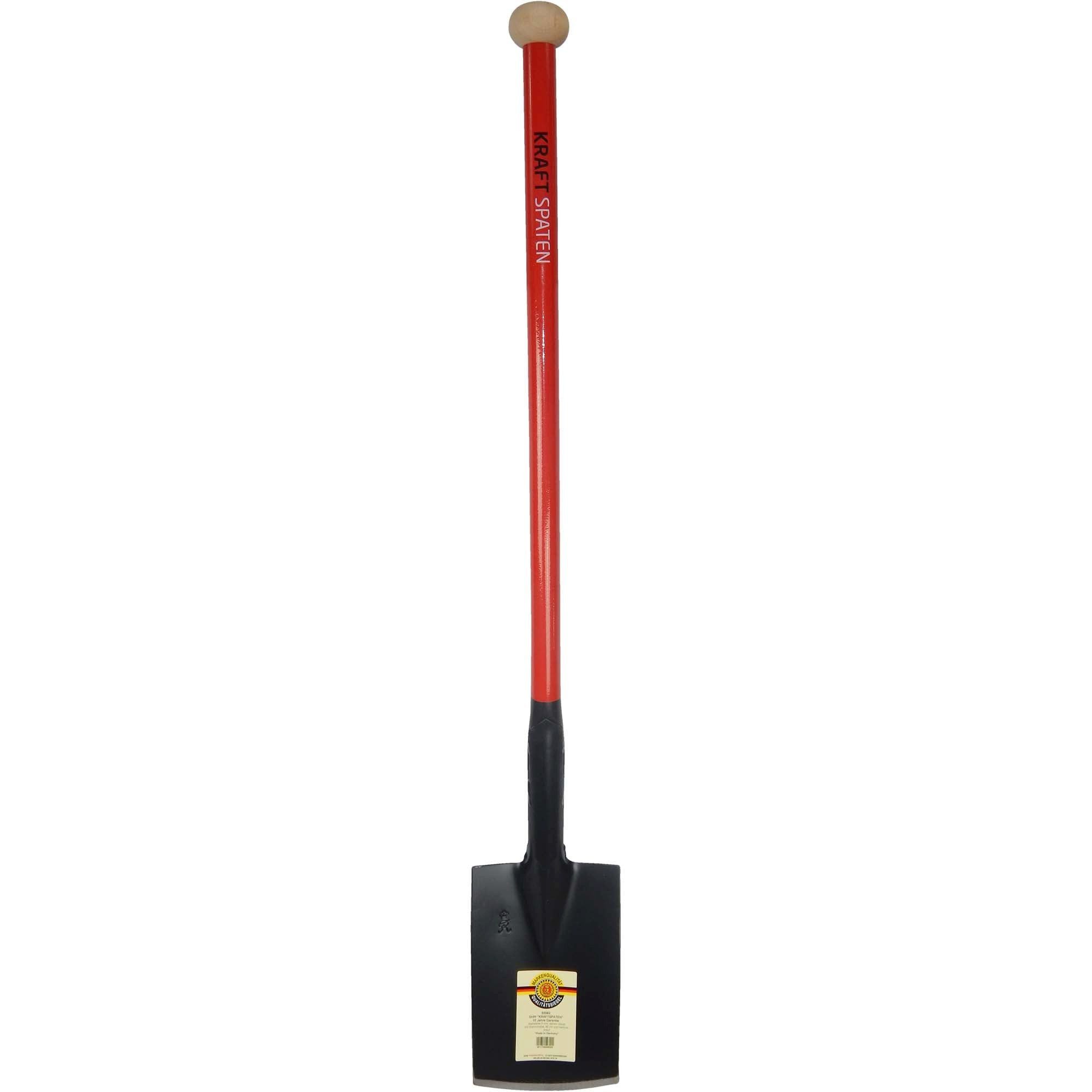 SHW Spaten SHW "KRAFT SPATEN" Gärtner Form mit Stahlrohrstiel 92 cm, Robust und effizient für harte Böden