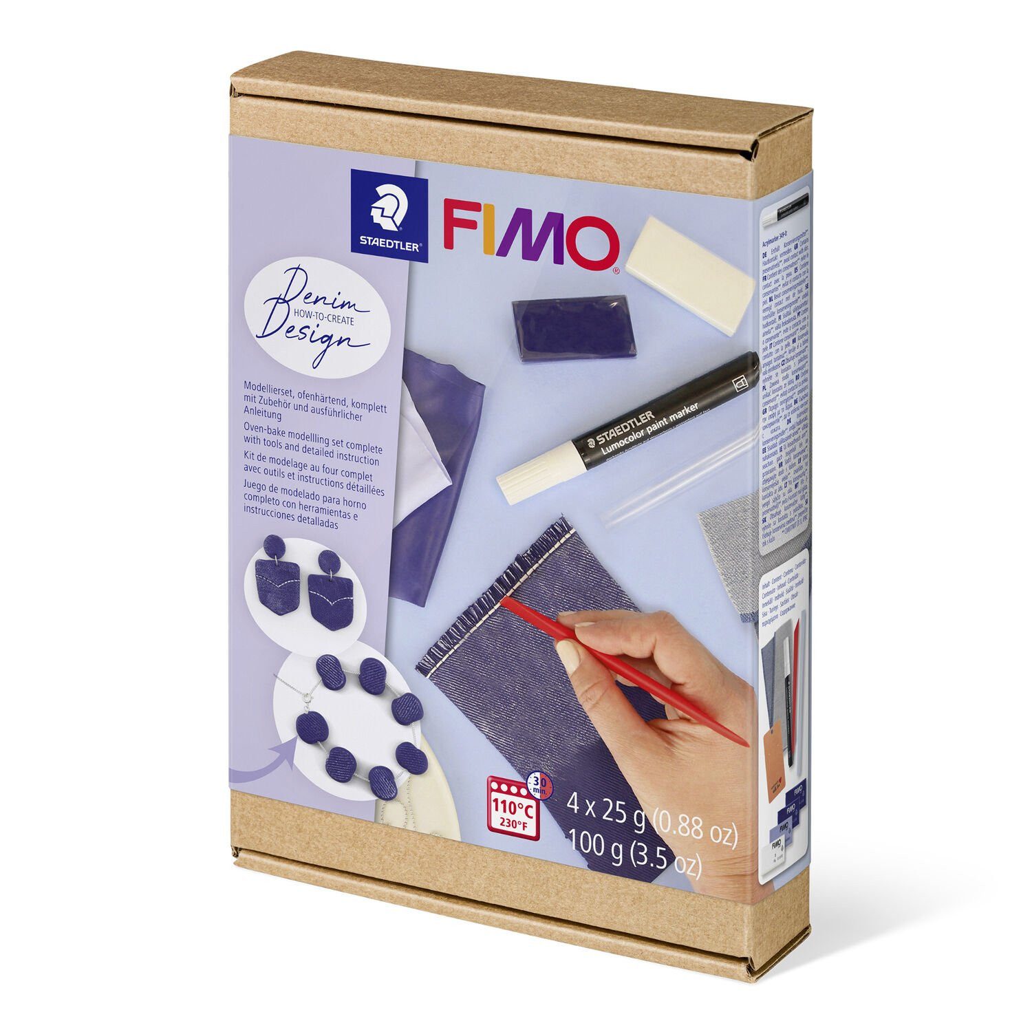 Modelliermasse STAEDTLER FIMO Modeliermasse jeans effect - Ofenhärtend - 10 Teiliges