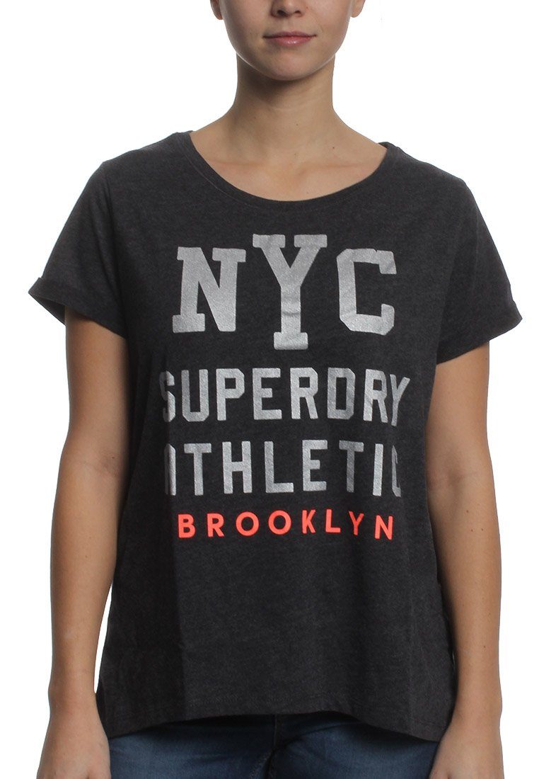 T-Shirt Superdry T-Shirt Women WORN WASH BF TEE Black Marl